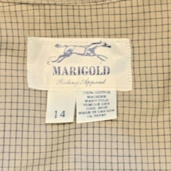 Marigold Riding Apparel UK14 US 10 English Show Shirt Extra Collars Beige #234D - Picture 7 of 7